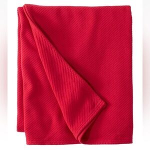 L.L. Bean Maine Lightweight Twill Blanket 100% Cotton Red King Size 108”x90” NWT